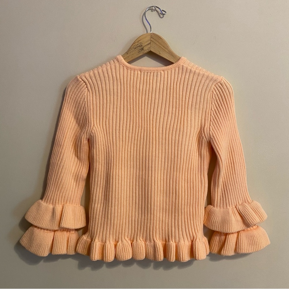 NWOT English Factory Rib Ruffle Edge Sweater - Picture 8 of 13